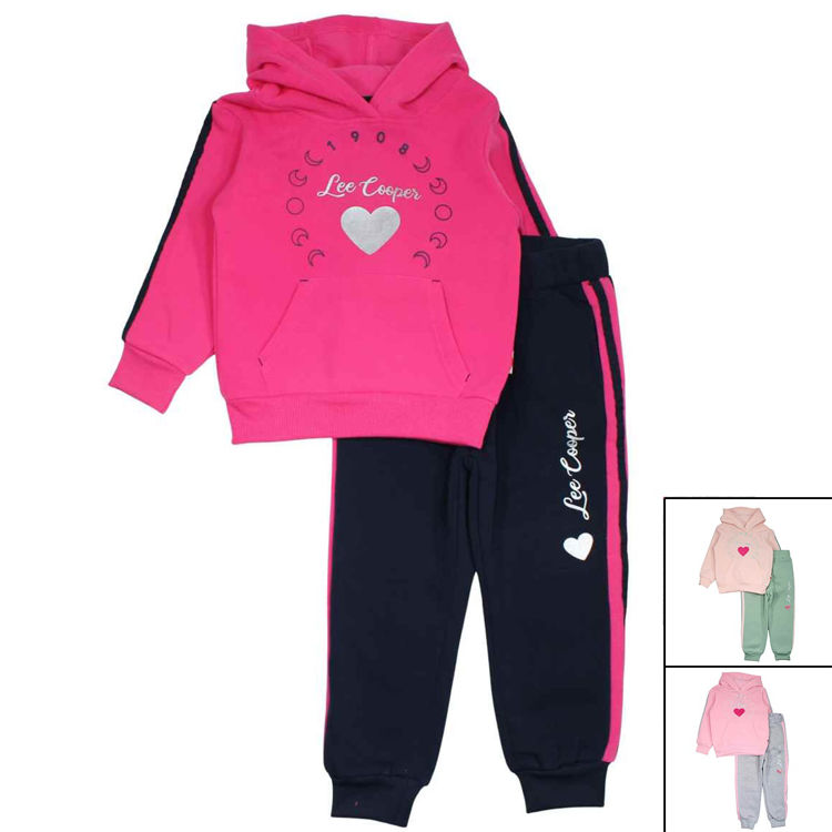 Picture of LC12195- LEE COOPER GIRLS HOODY THERMAL FLEECY TRACKSUIT